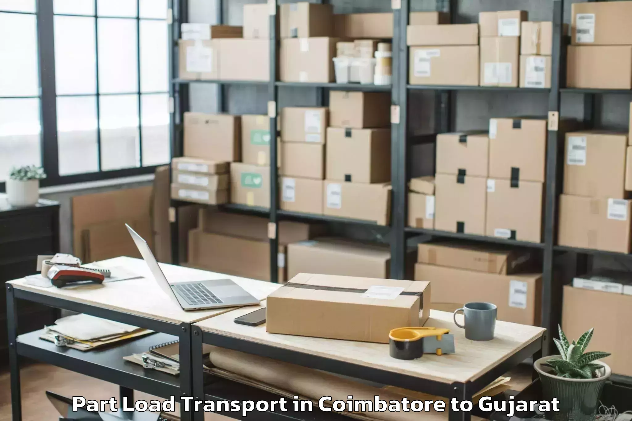 Book Coimbatore to Vejalpur Part Load Transport